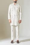 Buy_Son of A Noble Snob_White Printed Abstract Polka Pathani Kurta And Pant Set _at_Aza_Fashions