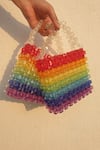 Buy_RUBILON_Multi Color Bead Rainbow Acrylic Bag _Online_at_Aza_Fashions