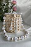 RUBILON_White Pearls Nyra Potli Bag _at_Aza_Fashions