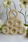 Buy_RUBILON_White Pearls Geometric Pattern Bag _at_Aza_Fashions