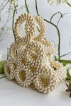 RUBILON_White Pearls Geometric Pattern Bag _Online_at_Aza_Fashions