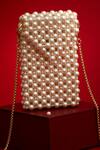 Shop_Amyra_White Bora Pearl Embellished Mobile Cover _at_Aza_Fashions
