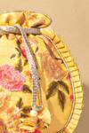 AMYRA_Yellow Embroidery Candy Crush Potli Bag _at_Aza_Fashions