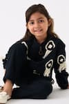 THREE_Black Handloom Cotton Embroidered Fringe Bomber Jacket _at_Aza_Fashions