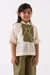 Shop_THREE_Ivory Shirt Chanderi Applique Work With Pant _Online_at_Aza_Fashions