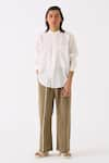 Buy_THREE_White Shirt Mul Checkered Button Down And Pant Set _at_Aza_Fashions