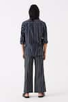 Shop_THREE_Black Mul Striped Shirt And Pant Set _at_Aza_Fashions