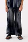 Buy_THREE_Black Mul Striped Shirt And Pant Set _Online_at_Aza_Fashions