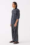 Shop_THREE_Black Mul Striped Shirt And Pant Set _Online_at_Aza_Fashions