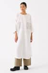 Buy_THREE_Ivory Tencel Round Long Patch Pocket Tunic _Online_at_Aza_Fashions