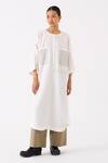 Buy_THREE_Ivory Tunic Tencel Placement Embroidery Abstract Round Patch Pocket With Pant _at_Aza_Fashions