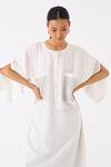 Buy_THREE_Ivory Tunic Tencel Placement Embroidery Abstract Round Patch Pocket With Pant 