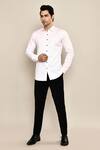 Buy_Arihant Rai Sinha_White Cotton Stretch Color Block Shirt _at_Aza_Fashions