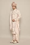 Buy_Aryavir Malhotra_Pink Bamberg Raw Silk Embroidery Zardozi Bridal Carriage Sherwani Set 