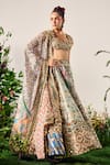 Shop_Payal & Zinal_Multi Color Velvet Print Mosaic Fleur Crystal Embellished Lehenga Set _Online_at_Aza_Fashions