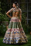 Shop_Payal & Zinal_Multi Color Velvet Embroidery Lunar Bloom Bead And Embellished Lehenga Set _at_Aza_Fashions