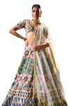 Buy_Payal & Zinal_Multi Color Velvet Embroidery Lunar Bloom Bead And Embellished Lehenga Set 