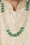 Buy_Queens Jewels_Green Stone Verant Embellished Mala _at_Aza_Fashions