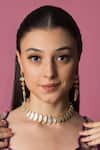 Buy_Queens Jewels_White Pearls Shell Embellished Choker Set _at_Aza_Fashions