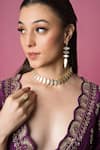 Shop_Queens Jewels_White Pearls Shell Embellished Choker Set _at_Aza_Fashions