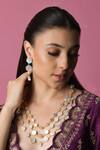 Buy_Queens Jewels_White Pearls Samantha Shell Layered Embellished Necklace Set _at_Aza_Fashions