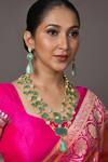 Buy Queens Jewels Green Chains Chalcedony Stone Embellished Pendant Necklace Set at Aza Fashions Buy_Queens Jewels_Green Chains Chalcedony Stone Embellished Pendant Necklace Set _at_Aza_Fashions