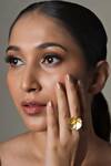 Buy Queens Jewels Gold Plated Crushed Flower Carved Ring at Aza Fashions Buy_Queens Jewels_Gold Plated Crushed Flower Carved Ring _at_Aza_Fashions