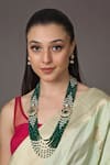 Buy_Queens Jewels_Green Beads Victorian Studded Layered Necklace Set _at_Aza_Fashions