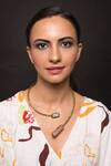 Shop_Queens Jewels_Blue Gold Plated Turquoise Jaspar Necklace _at_Aza_Fashions