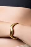 Buy_Queens Jewels_Gold Plated Chic Wavy Shaped Edge Cuff _at_Aza_Fashions