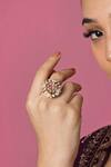 Buy_Queens Jewels_Pink Imitation Diamonds Kundan Studded Ring _at_Aza_Fashions