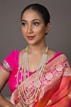 Buy_Queens Jewels_White Kundan Pearl Panch Lada Necklace _at_Aza_Fashions