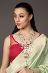 Shop_Queens Jewels_Gold Plated Exquisite Jadau Drop Pattern Multilayer Necklace _at_Aza_Fashions