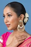 Shop_Queens Jewels_Multi Color Pearls, Stones Royal Jadau Floral Chandbali _at_Aza_Fashions