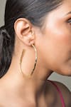 Shop_Queens Jewels_Gold Plated Halo Textured Hoops _at_Aza_Fashions