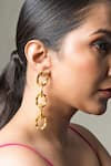 Buy_Queens Jewels_Gold Plated Chic Chain Link Earrings _at_Aza_Fashions