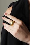 Buy_Queens Jewels_Gold Plated Chic Sphere Band Ring _at_Aza_Fashions