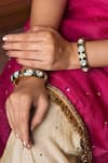 Buy_Queens Jewels_Blue Stone Meenakari Studded Bangles- Set Of 2 _at_Aza_Fashions