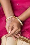 Buy_Queens Jewels_Cream Stone Elegance Meenakari Bangle-single Pc _at_Aza_Fashions