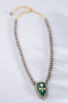 Buy_joules by radhika_Green Enamel And Kundan Embellished Pendant Necklace _at_Aza_Fashions