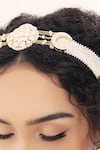 Shop_Joules By Radhika_Gold Plated Kundan Embellished Floral Maangtikka _at_Aza_Fashions