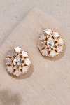 Buy_joules by radhika_Gold Plated Kundan Radiance Floral Embellished Studs _at_Aza_Fashions