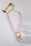 Buy_Joules by Radhika_Pink Kundan Polki Embellished Necklace_at_Aza_Fashions