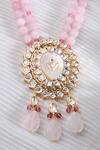Shop_Joules by Radhika_Pink Kundan Polki Embellished Necklace_at_Aza_Fashions