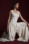 Buy_Rococo_Ivory Silk Embroidered Sequin Square Sabah Top With Sharara _Online_at_Aza_Fashions