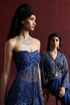 Buy_Rococo_Blue Net Embroidered Sequin Sweetheart Rani Tube Peplum Sharara Set _Online_at_Aza_Fashions