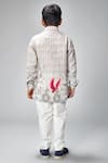 Shop_Bal Bachche By Rohit Bal_Ivory Chanderi Printed Leaf Kurta Set _at_Aza_Fashions