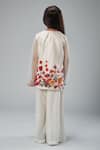 Shop_Bal Bachche By Rohit Bal_Ivory Chanderi Printed Rose Kurta Flared Pant Set_at_Aza_Fashions