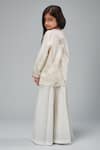 Shop_Bal Bachche By Rohit Bal_Ivory Chanderi Printed Swan Kurta And Flared Pant Set _at_Aza_Fashions