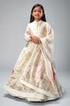 Buy_Bal Bachche By Rohit Bal_Ivory Chanderi Printed Swan Anarkali Set _at_Aza_Fashions